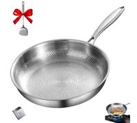 Sartén de titanio Tovara Pro, juego de cocina profesional de titanio martillado, olla antiadherente con revestimiento resistente a los arañazos que se calienta de manera uniforme y es apta para