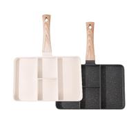 Sartén dividida para parrilla - Sartén de calor antiadherente, sección escalfadora de huevos, bandeja de desayuno versátil, sartenes para hamburguesas, sartenes antiadherentes resistentes al calor