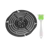 Sartén divisora de freidora de aire con mango central para una extracción segura después de cocinar carnes y a base de plantas para alimentos uniformemente (18 cm)