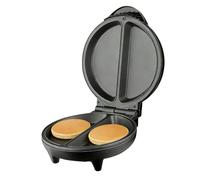 Sartén Eléctrica Desayuno - Tostadora antiadherente para doble tortilla, estructura de acero inoxidable | Indicador luminoso, superficie fácil de limpiar, espacio de almacenamiento compacto,