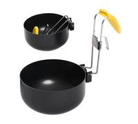 Sartén escalfadora de huevos, de acero inoxidable, con oreja plegable para