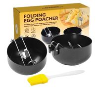 Sartén escalfadora de huevos, moldes antiadherentes para huevos , escalfador antiquemaduras con mango desmontable, kit de cubierta de silicona para cocina, preparación de alimentos