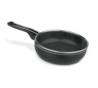 Sartén Freidora de Aluminio con Cestillo de Acero Inoxidable y Mango de Tacto Goma, Ideal para Freír Patatas y Cocinar Alimentos (26 cm, Antiadherente, Distribución Uniforme del Calor)