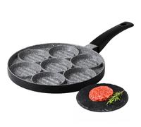 Sartén grill antiadherente con capacidad para 7 hamburguesas - Sartén para tortitas y hamburguesas de carne y vegetarianos, de aluminio, 26 cm