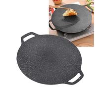 Sartén Grill, Sartén Grill Redonda de Aluminio Antiadherente de Alta Conductividad Térmica Superficie Brillante Sartén Grill Coreana para Barbacoa de Interior y Exterior de Camping (33cm)