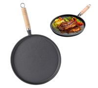 Sartén Hierro Fundido Antiadherente 20/26 cm Diámetro Aptos para Cocina de Inducción Vitrocerámica Gas Horno Parrilla Lavavajillas cast iron skillet - Mango Madera Clara Removible - Libre de PFOA