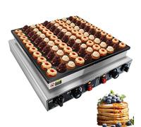 Sartén holandesa for panqueques con 50 agujeros, 1700 W, minimáquina for panqueques doméstica o comercial, 4,4 cm, superficie antiadherente, fácil de limpiar