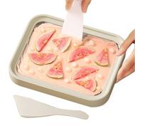 Sartén instantánea para helado, bandeja de congelación de acero inoxidable, máquina de freír yogur enrollado, 2 raspadores, placa de máquina de laminación de sorbete, kit de actividades de postre para