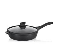 sartén kela 28cm borde alto STELLA NOVA, sartén de inducción con tapa de cristal, recubierta de aluminio fundido, paellera