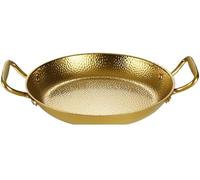 Sartén martillada de primera calidad, utensilios de cocina con detalles dorados, sartén de acero inoxidable for saltear a fuego lento con asas doradas, superficie de cocción versátil, perfecta for dor