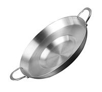 Sartén Mexicana Discada Acero Inoxidable Sartén Comal Muy Resistente Cóncavo Comal Convexo Cazo Plancha Freidora Batería De Cocina Para El Hogar Cocina Restaurante, Plata, 45cm