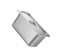 Sartén multiusos de acero inoxidable de tamaño 1/3 con tapa, para lavar platos, para preparar platos, organización eficiente de la cocina, bandeja de almacenamiento de cocina