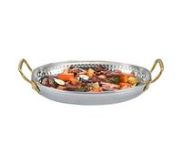 Sartén Paella, Poele de acero inoxidable para mariscos, olla sin recubrimiento con dos asas para principiantes cocina, camping comidas en familia fiestas en casa