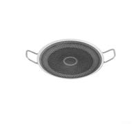 Sartén para barbacoa, de acero inoxidable 316, sin humo, para camping, barbacoa coreana, cocina de inducción (34 cm, todo acero)