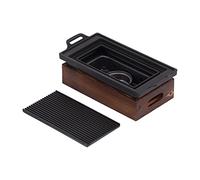 Sartén para barbacoa de interior, bandeja para hornear antiadherente de bajo humo con base de dual, bandeja de goteo de aceite para cocina, familia, exterior, restaurante