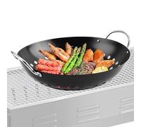 Sartén para barbacoa, sartén para barbacoa | para bandeja para pizza con agujeros para barbacoa | Bandeja para pizza negra antiadherente, sartén para exteriores para picnic, hogar, hotel
