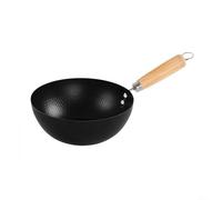 Sartén para cocinar wok de fondo plano hecha de hierro, diseño ligero que permite calor y rendimiento de cocción uniforme (20 cm)