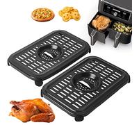 Sartén para freír al aire GCQ para Ninja Foodi AF300EU 6 en 1 7,6 l Freidoras digitales de doble zona, 2 paquetes de accesorios de placa de grill de repuesto, aptos para lavavajillas
