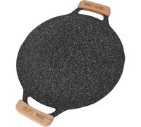 Sartén para Parrilla Coreana, 38 cm Sartén para Parrilla Plana de Aluminio, Plancha Redonda Antiadherente para Barbacoa, Comales para Tortillas para Estufa de Gas de Inducción