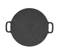 Sartén para Parrilla Coreana, Sartén Coreana Para Barbacoa, Plancha Redonda para Barbacoa Coreana, Sartén Antiadherente Para Barbacoa Coreana de Estufa, con Asa, para Fiestas de Barbacoa(28CM)