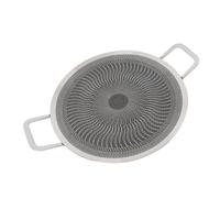 Sartén para Parrilla Coreana, Sartén para Barbacoa Tradicional Coreana de Acero Inoxidable con Revestimiento Antiadherente, Plancha Redonda para Inducción, Gas, Halógeno, Estufa de Cerámica