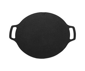 Sartén para parrilla de barbacoa coreana, plancha redonda antiadherente, sartén grande de estilo coreano para cocina en interiores y exteriores, revestimiento de aleación de (29cm)