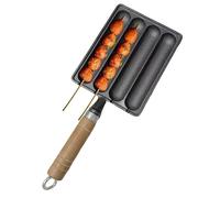 Sartén para salchichas de carbón vegetal - Sartén para salchichas de hierro fundido | Olla presazonada para salchichas a la parrilla, bandeja de vertical de cerámica, sartenes para tostar