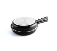 Quid Gastro Fun - Sartén doble para tortilla, 20 cm, aluminio estampado, color negro