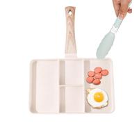 Sartén para tostar dividida con revestimiento antiadherente | Sartén cuadrada dividida | Sartén con mango resistente al calor, para pojar huevos, para desayuno y hamburguesas