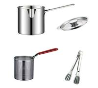 Sartén pequeña con cesta para freír Sartén de acero inoxidable