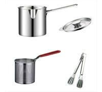 Sartén pequeña con cesta para freír Sartén de acero inoxidable