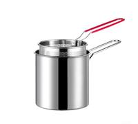 Sartén pequeña de acero inoxidable 304 para mini freidora profunda con mango de tacto frío para tempura y patatas fritas