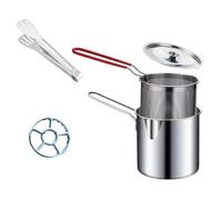 Sartén profesional de acero inoxidable 304 con colador, estilos japoneses, freidoras en miniatura para uso familiar en cocina, pequeñas freidoras de acero inoxidable para patas de pollo