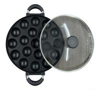 Sartén profesional Takoyaki con 12 agujeros de aleación de aluminio para estufa de gas, fácil de limpiar, 28 cm (F)