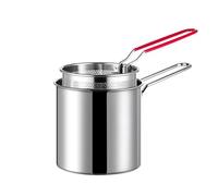 Sartén Profunda Antiadherente Multifuncional De Acero Inoxidable Con Tapa y Asa, Sartén con Red para Freír y Cocina Al Aire Libre