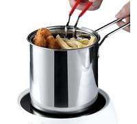 Sartén profunda, olla para freír de acero inoxidable 304 con cesta coladora, sartén profunda para el hogar, freidora tempura japonesa para papas fritas, pollo, uso en la cocina