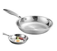 Sartén profunda - Sartén apta para horno, sartenes y sartenes, utensilios de cocina de acero inoxidable para filetes, huevos y comidas diarias, compatible con todos los métodos de cocción, sartén