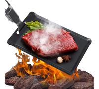 Sartén rectangular para - Plato de parrilla de carne, rectangular al aire libre, huevos a la parrilla, carne, verduras, mariscos, bandeja para servir