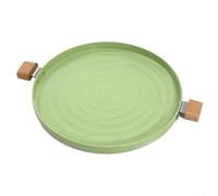 Sartén redonda antiadherente de 28 cm para barbacoa para cocinar en estufas, parrillas de gas y parrillas de carbón, construcción de aleación de aluminio para resistencia a altas temperaturas