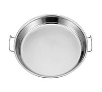 Sartén redonda de acero inoxidable - Bandeja antiadherente de 40 cm para lasaña con asas para carne de pavo y verduras, plato para hornear para cocinar al horno, 34 cm, opción de color disponible