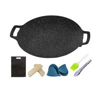 Sartén redonda de placa para parrilla, sartén grill coreana con revestimiento antiadherente, placa de parrilla multifunción, accesorio de cocción portátil para camping, jardín, patio, pícnic, barbacoa