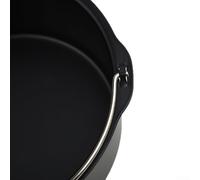 Sartén redonda para hornear para bandeja de cesta de 6, 7, 8 pulgadas, material de acero al carbono sin revestimiento, diseño de mango resistente para un manejo seguro (6 pulgadas)