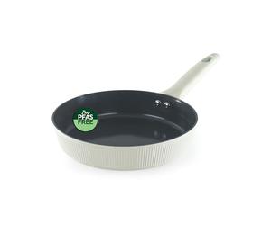 Sartén Russell Hobbs Cote de 24 cm - Recubrimiento cerámico antiadherente, con revestimiento libre de PFOA/PFAS, aluminio forjado, lados rectos, compatible con inducción, color crema