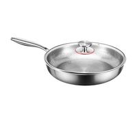 Sartén - Sartén con tapa - Batería de cocina multifuncional de titanio martillado compatible con inducción y camping
