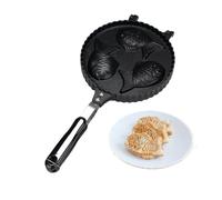 Sartén Taiyaki Doble, 3 Cavidades For Pescado, Temperatura Más Alta: 260 ℃, Revestimiento Antiadherente, For Cocina Casera, Postres Y Refrigerios For Fiestas DIY