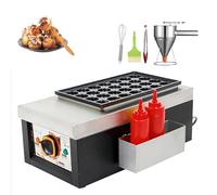 Sartén Takoyaki Comercial, Máquina Eléctrica Takoyaki de 1650W con Herramientas, Control de Temperatura de 50-300 ℃, Acero Inoxidable, Máquina para Hacer Bolas de Pulpo con 28 Agujeros
