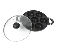 Sartén Takoyaki de aluminio con 7 agujeros sin parrilla para estufas de gas, japonesa para pulpo, fabricante de bolas, utensilios de cocina, negro (B)