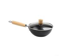 Sartén Wok 20cm Hierro Sin para estilo Oriental para Placa Inducción Cocción Rápida y para sana Unipersonal(B-20CM)