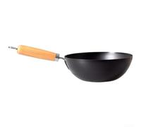 Sartén Wok 20cm Hierro Sin Químicos para estilo Oriental para Placa Inducción Cocción Rápida Saludable para Una (A-20cm)