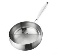 Sartén Wok Antiadherente 28cm para acero para premium Martilleado Base 5 para capas para Gas Vitrocerámica Cocina Saludable(28)